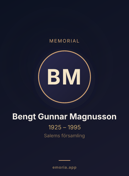 Memorial portrait of Bengt Gunnar Magnusson