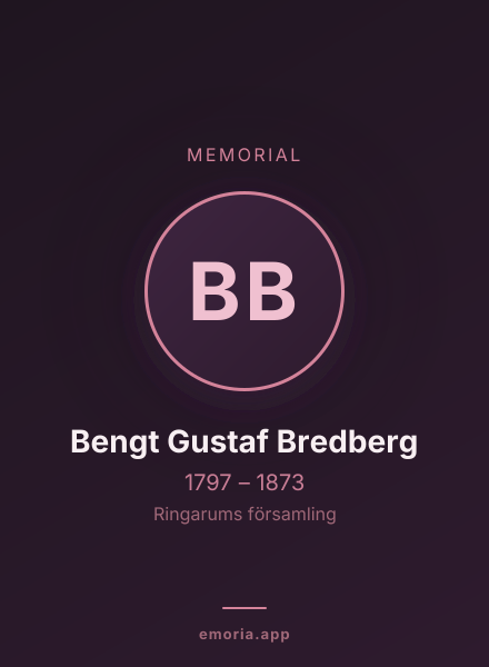 Memorial portrait of Bengt Gustaf Bredberg