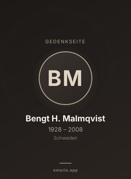 Gedenkportrait von Bengt H. Malmqvist