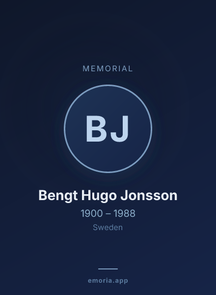 Memorial portrait of Bengt Hugo Jonsson