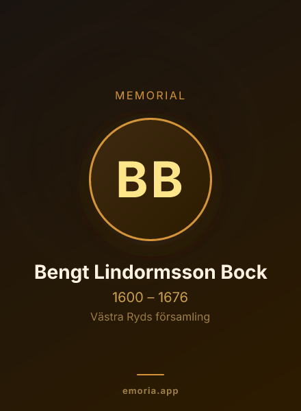 Memorial portrait of Bengt Lindormsson Bock