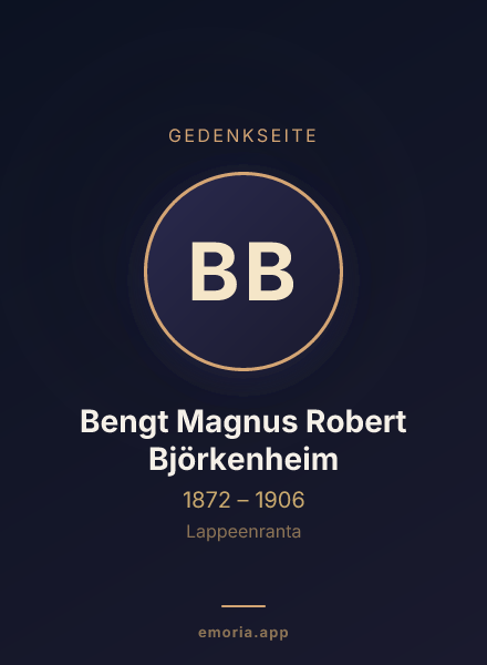 Gedenkportrait von Bengt Magnus Robert Björkenheim
