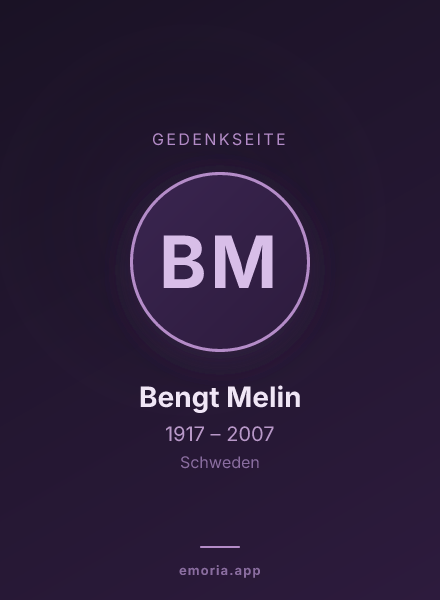 Gedenkportrait von Bengt Melin