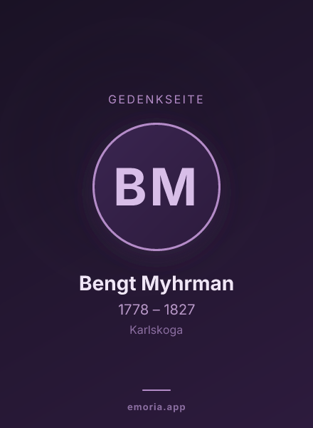 Gedenkportrait von Bengt Myhrman