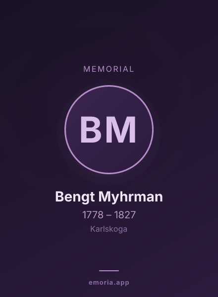 Memorial portrait of Bengt Myhrman
