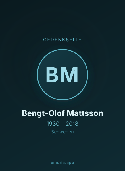 Gedenkportrait von Bengt-Olof Mattsson