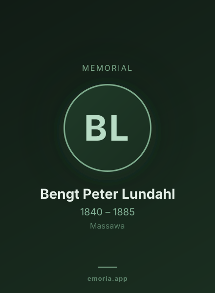 Memorial portrait of Bengt Peter Lundahl