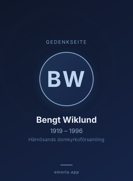 Gedenkportrait von Bengt Wiklund