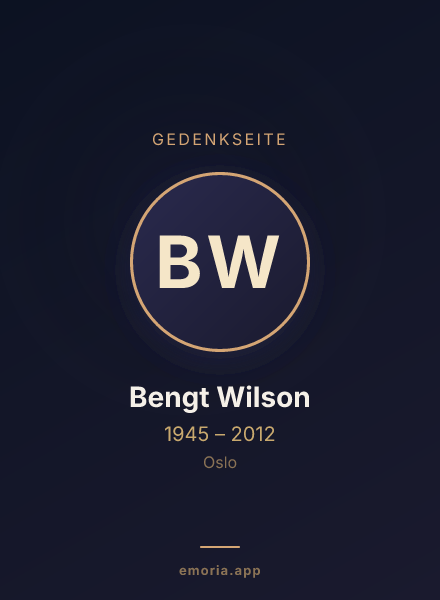 Gedenkportrait von Bengt Wilson