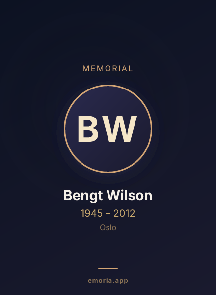 Memorial portrait of Bengt Wilson