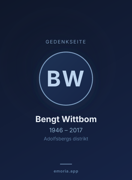 Gedenkportrait von Bengt Wittbom