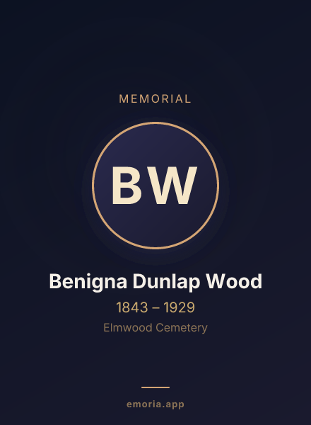 Memorial portrait of Benigna Dunlap Wood