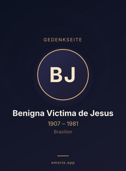 Gedenkportrait von Benigna Victima de Jesus