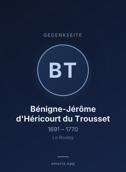Gedenkportrait von Bénigne-Jérôme d'Héricourt du Trousset