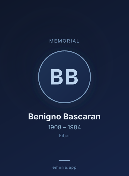 Memorial portrait of Benigno Bascaran