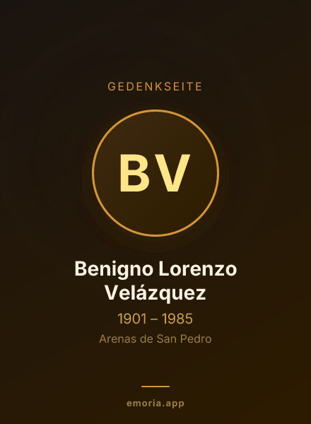 Gedenkportrait von Benigno Lorenzo Velázquez