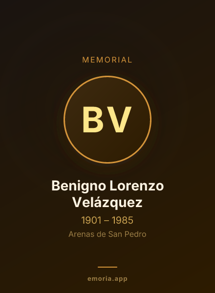 Memorial portrait of Benigno Lorenzo Velázquez