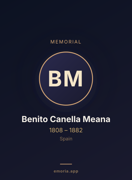 Memorial portrait of Benito Canella Meana