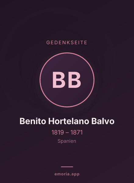 Gedenkportrait von Benito Hortelano Balvo
