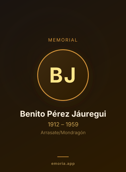 Memorial portrait of Benito Pérez Jáuregui