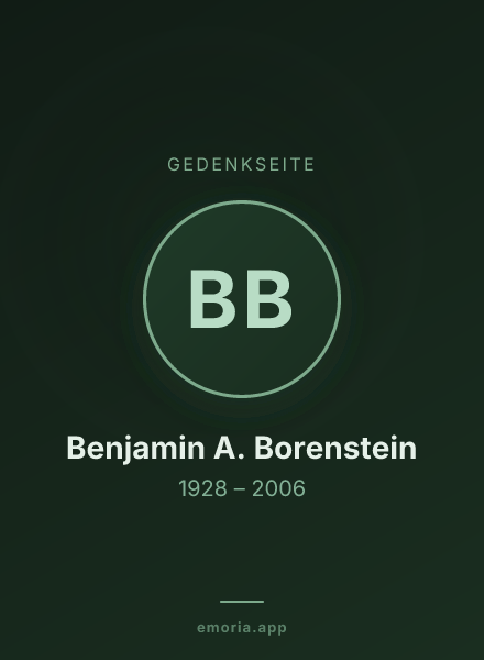 Gedenkportrait von Benjamin A. Borenstein