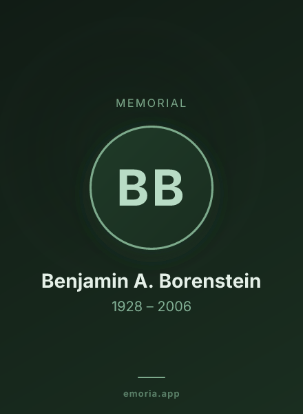 Memorial portrait of Benjamin A. Borenstein