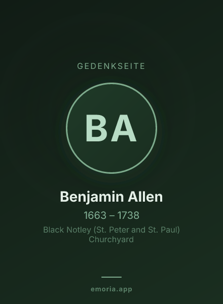 Gedenkportrait von Benjamin Allen