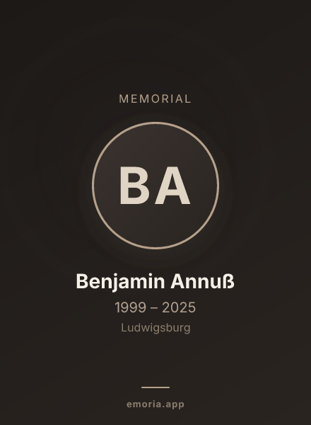 Memorial portrait of Benjamin Annuß