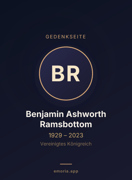 Gedenkportrait von Benjamin Ashworth Ramsbottom
