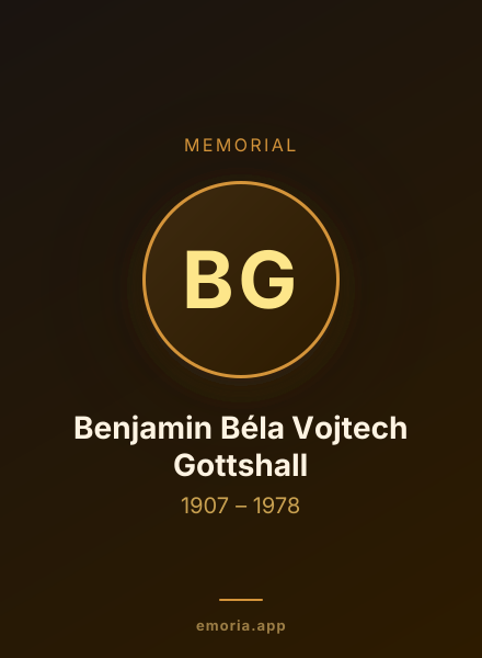 Memorial portrait of Benjamin Béla Vojtech Gottshall
