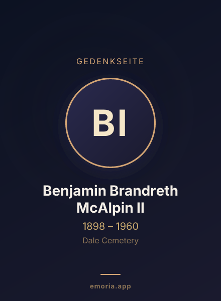 Gedenkportrait von Benjamin Brandreth McAlpin II