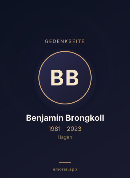 Gedenkportrait von Benjamin Brongkoll