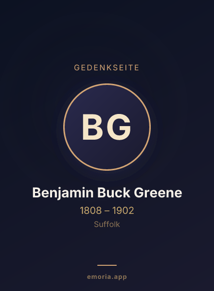 Gedenkportrait von Benjamin Buck Greene
