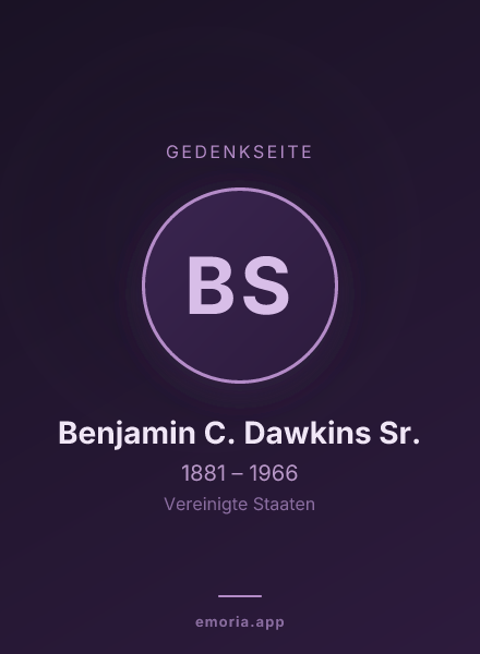 Gedenkportrait von Benjamin C. Dawkins Sr.