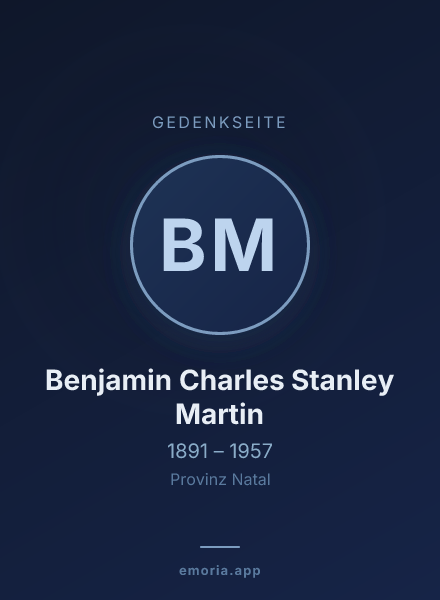 Gedenkportrait von Benjamin Charles Stanley Martin