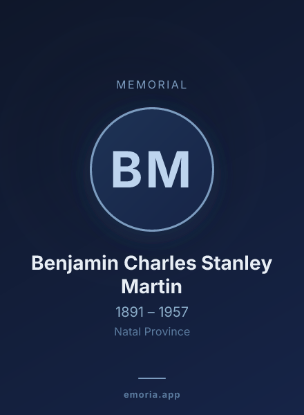 Memorial portrait of Benjamin Charles Stanley Martin