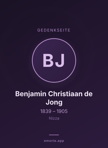 Gedenkportrait von Benjamin Christiaan de Jong