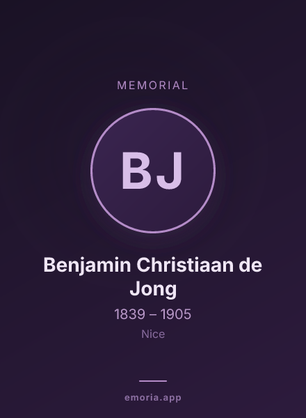 Memorial portrait of Benjamin Christiaan de Jong