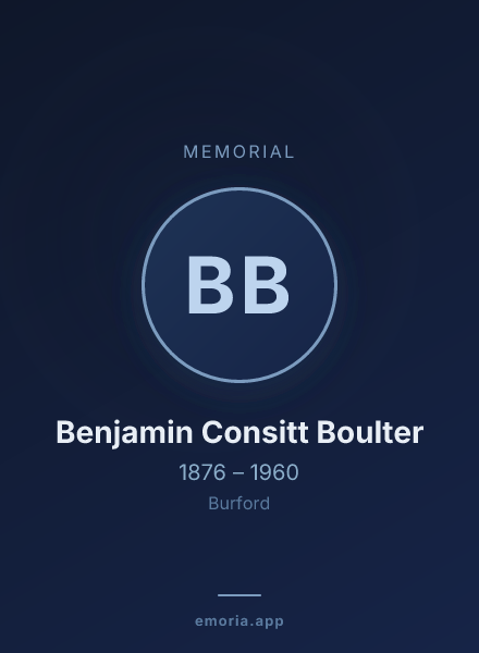 Memorial portrait of Benjamin Consitt Boulter