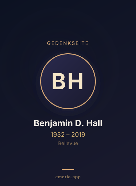 Gedenkportrait von Benjamin D. Hall