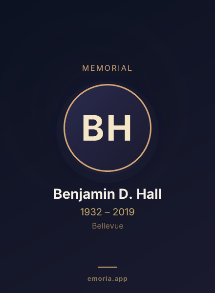 Memorial portrait of Benjamin D. Hall