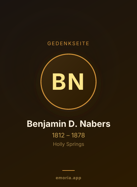 Gedenkportrait von Benjamin D. Nabers