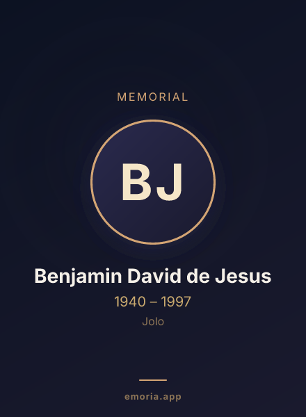 Memorial portrait of Benjamin David de Jesus