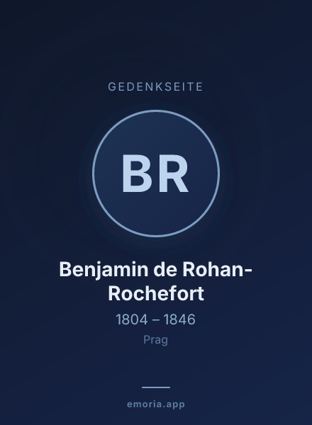 Gedenkportrait von Benjamin de Rohan-Rochefort