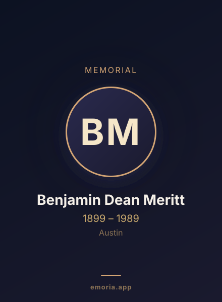 Memorial portrait of Benjamin Dean Meritt