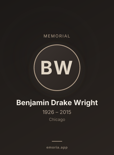 Memorial portrait of Benjamin Drake Wright