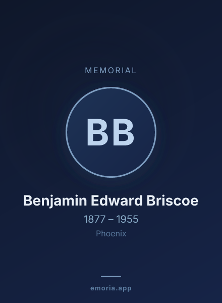 Memorial portrait of Benjamin Edward Briscoe
