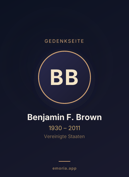 Gedenkportrait von Benjamin F. Brown