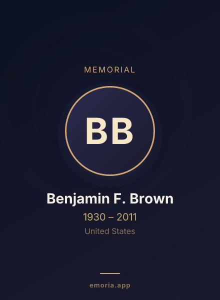Memorial portrait of Benjamin F. Brown