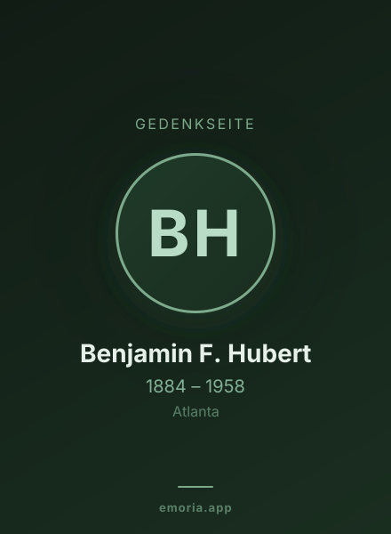 Gedenkportrait von Benjamin F. Hubert